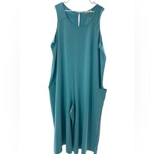 NWOT Logo Lounge Teal Sleeveless Lounge Jumpsuit 3X